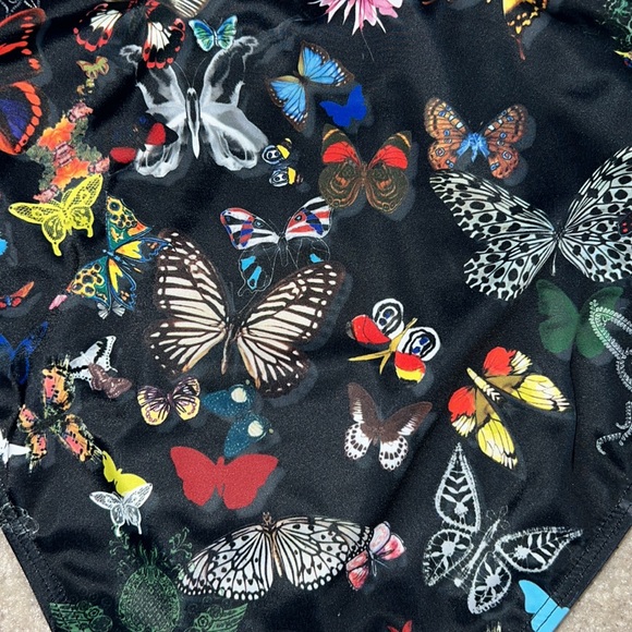 NEW Christian Lacroix bathing suit swimsuit swimming black with butterfly - Picture 9 of 9
